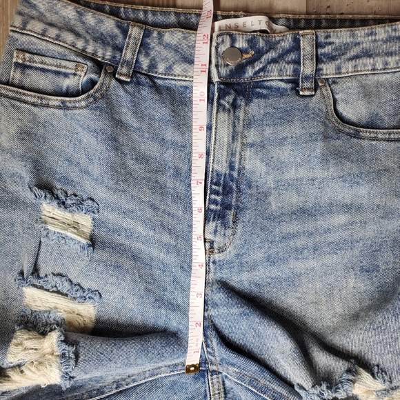 Tinseltown Women's Juniors' Blue High-Waisted Distressed Jeans Size 11 NWOT - Picture 5 of 16